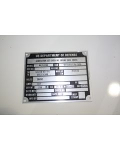 DATA PLATE GENERATOR SET GAS ENGINE 3 KW 28 VOC